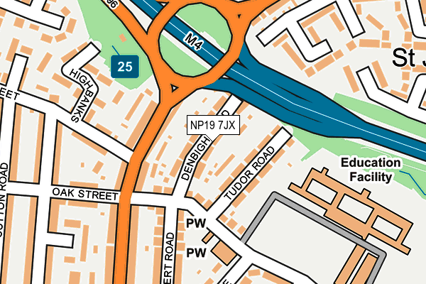 NP19 7JX map - OS OpenMap – Local (Ordnance Survey)