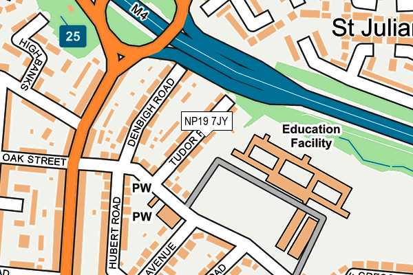 NP19 7JY map - OS OpenMap – Local (Ordnance Survey)
