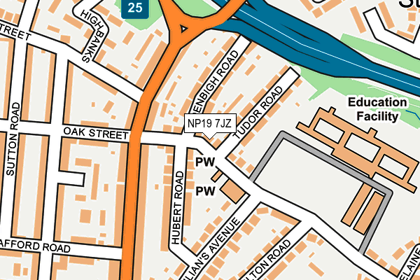 NP19 7JZ map - OS OpenMap – Local (Ordnance Survey)