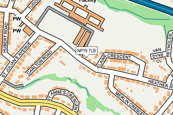 NP19 7LB map - OS OpenMap – Local (Ordnance Survey)