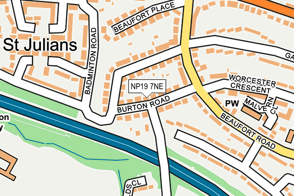 NP19 7NE map - OS OpenMap – Local (Ordnance Survey)