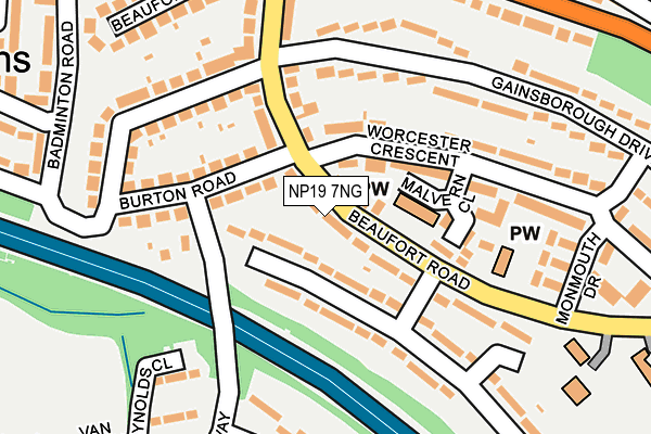 NP19 7NG map - OS OpenMap – Local (Ordnance Survey)