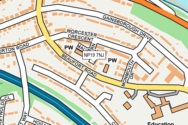 NP19 7NJ map - OS OpenMap – Local (Ordnance Survey)