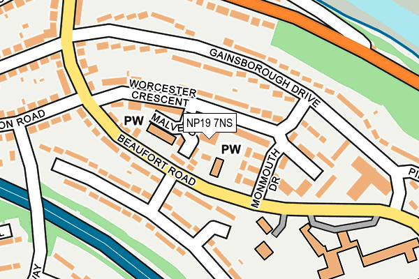 NP19 7NS map - OS OpenMap – Local (Ordnance Survey)