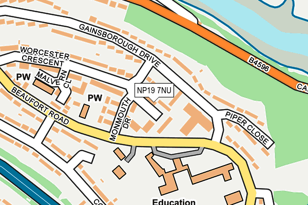 NP19 7NU map - OS OpenMap – Local (Ordnance Survey)