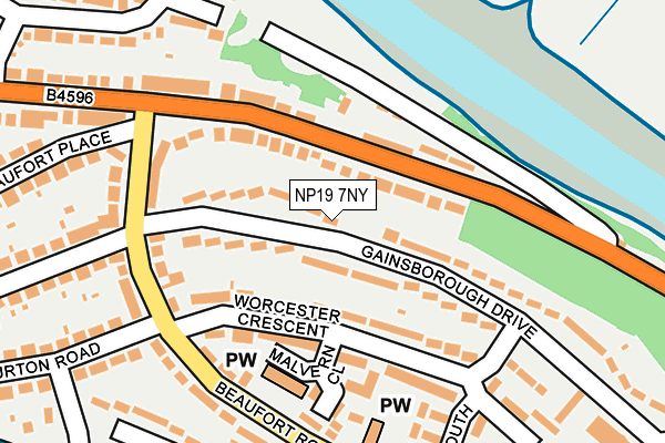 NP19 7NY map - OS OpenMap – Local (Ordnance Survey)