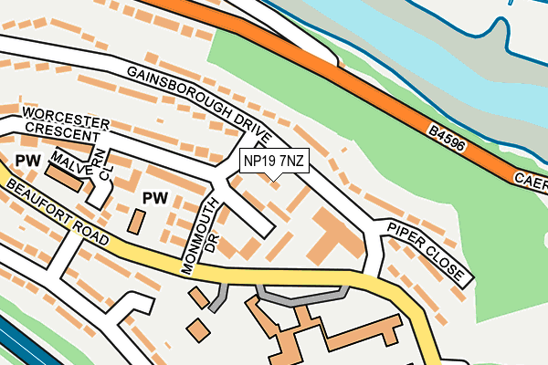 NP19 7NZ map - OS OpenMap – Local (Ordnance Survey)