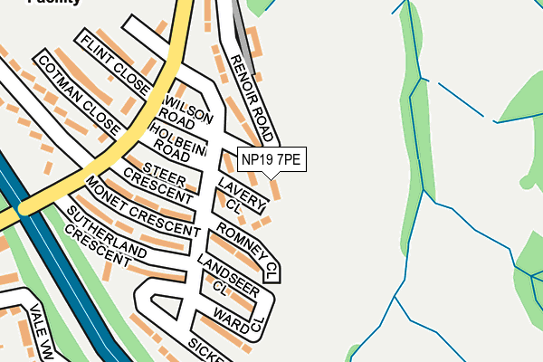 NP19 7PE map - OS OpenMap – Local (Ordnance Survey)