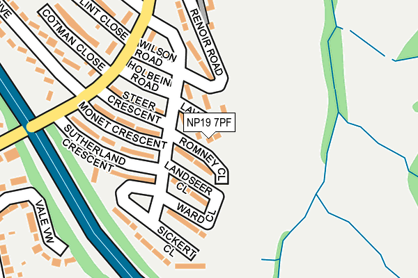 NP19 7PF map - OS OpenMap – Local (Ordnance Survey)