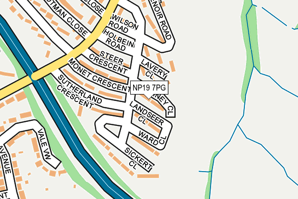 NP19 7PG map - OS OpenMap – Local (Ordnance Survey)