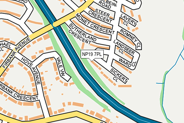 NP19 7PL map - OS OpenMap – Local (Ordnance Survey)