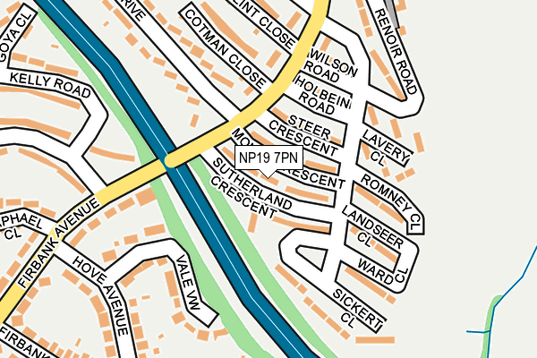 NP19 7PN map - OS OpenMap – Local (Ordnance Survey)