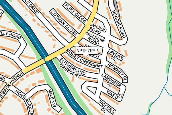 NP19 7PP map - OS OpenMap – Local (Ordnance Survey)
