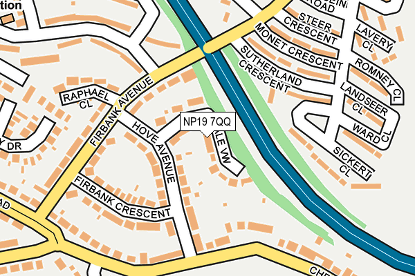 NP19 7QQ map - OS OpenMap – Local (Ordnance Survey)