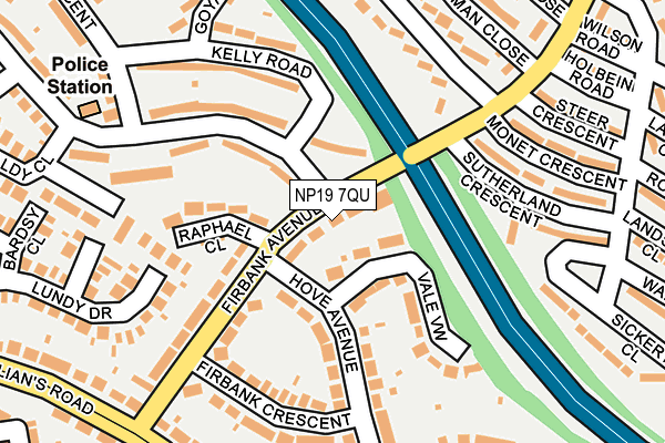 NP19 7QU map - OS OpenMap – Local (Ordnance Survey)