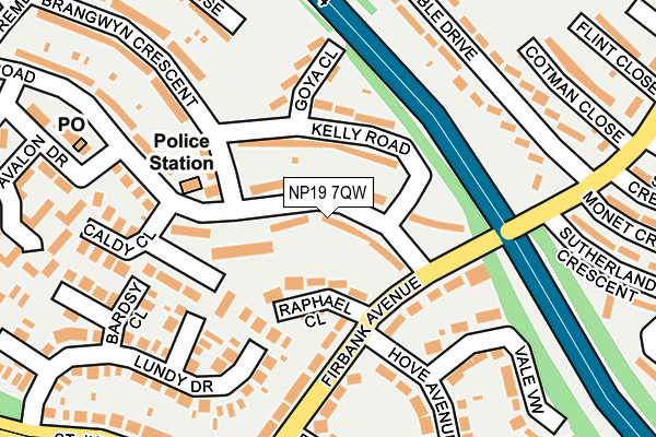 NP19 7QW map - OS OpenMap – Local (Ordnance Survey)
