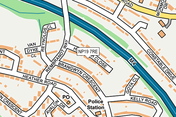 NP19 7RE map - OS OpenMap – Local (Ordnance Survey)