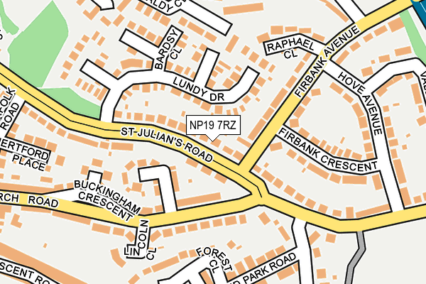NP19 7RZ map - OS OpenMap – Local (Ordnance Survey)