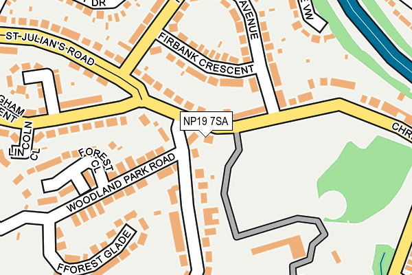 NP19 7SA map - OS OpenMap – Local (Ordnance Survey)