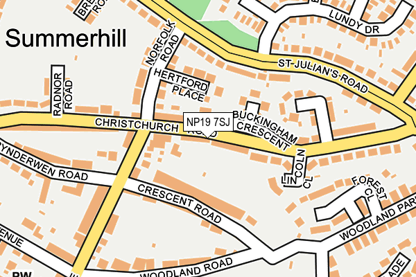 NP19 7SJ map - OS OpenMap – Local (Ordnance Survey)
