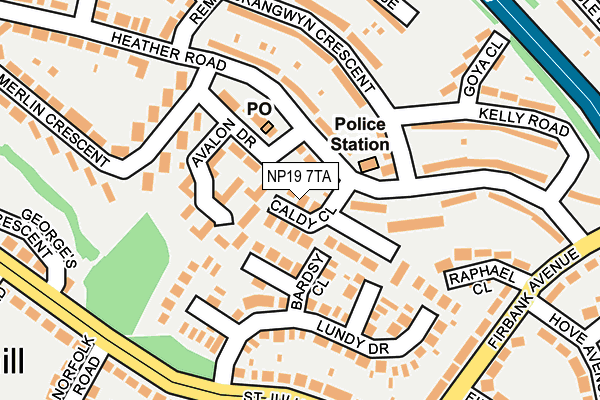 NP19 7TA map - OS OpenMap – Local (Ordnance Survey)