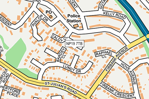 NP19 7TB map - OS OpenMap – Local (Ordnance Survey)