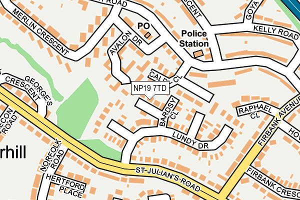 NP19 7TD map - OS OpenMap – Local (Ordnance Survey)