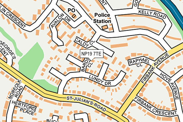NP19 7TE map - OS OpenMap – Local (Ordnance Survey)