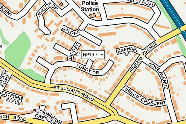 NP19 7TF map - OS OpenMap – Local (Ordnance Survey)