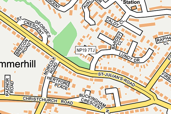 NP19 7TJ map - OS OpenMap – Local (Ordnance Survey)