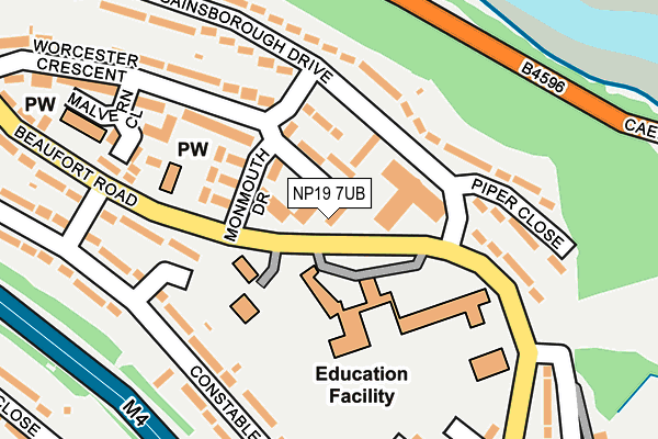NP19 7UB map - OS OpenMap – Local (Ordnance Survey)