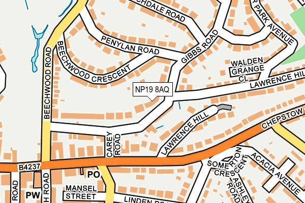 NP19 8AQ map - OS OpenMap – Local (Ordnance Survey)