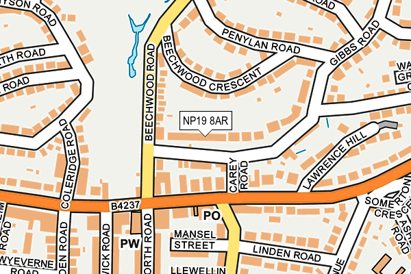 NP19 8AR map - OS OpenMap – Local (Ordnance Survey)
