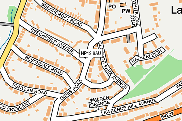 NP19 8AU map - OS OpenMap – Local (Ordnance Survey)