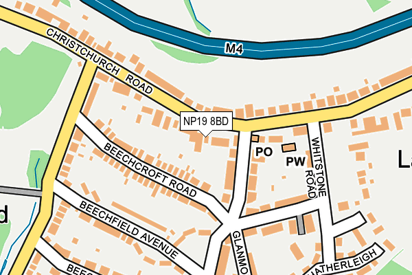 NP19 8BD map - OS OpenMap – Local (Ordnance Survey)