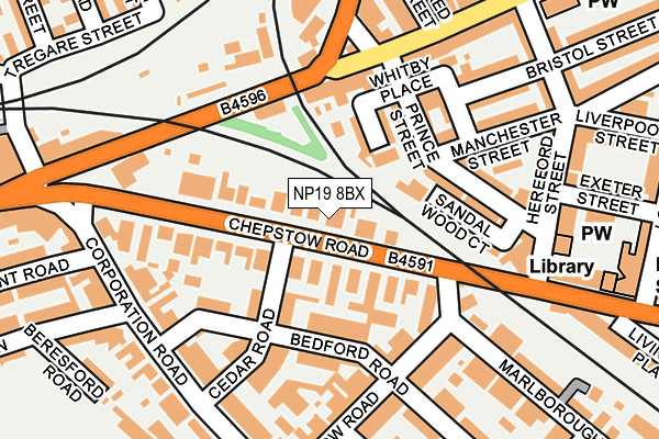 NP19 8BX map - OS OpenMap – Local (Ordnance Survey)
