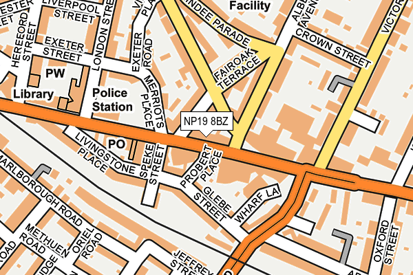 NP19 8BZ map - OS OpenMap – Local (Ordnance Survey)
