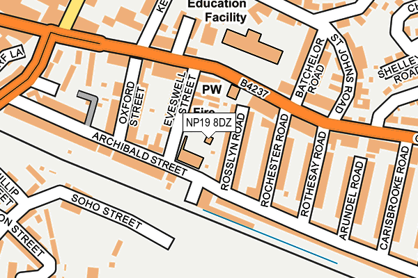 NP19 8DZ map - OS OpenMap – Local (Ordnance Survey)