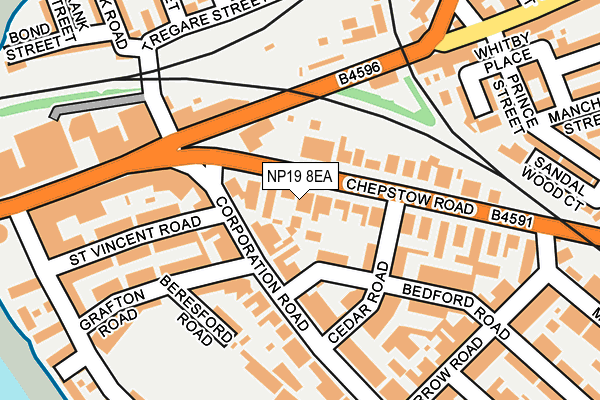 NP19 8EA map - OS OpenMap – Local (Ordnance Survey)