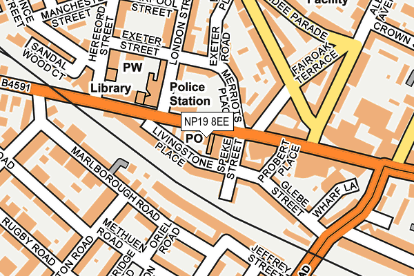 NP19 8EE map - OS OpenMap – Local (Ordnance Survey)