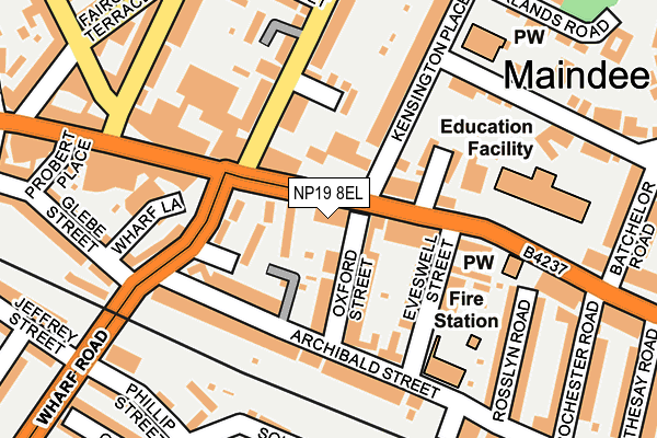 NP19 8EL map - OS OpenMap – Local (Ordnance Survey)