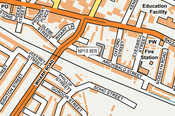 NP19 8ER map - OS OpenMap – Local (Ordnance Survey)