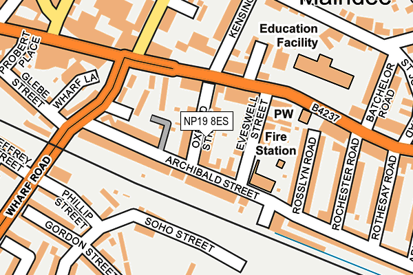 NP19 8ES map - OS OpenMap – Local (Ordnance Survey)