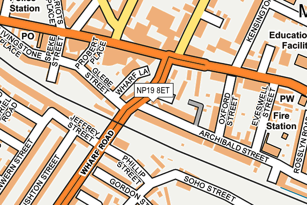 NP19 8ET map - OS OpenMap – Local (Ordnance Survey)