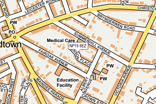 NP19 8EZ map - OS OpenMap – Local (Ordnance Survey)