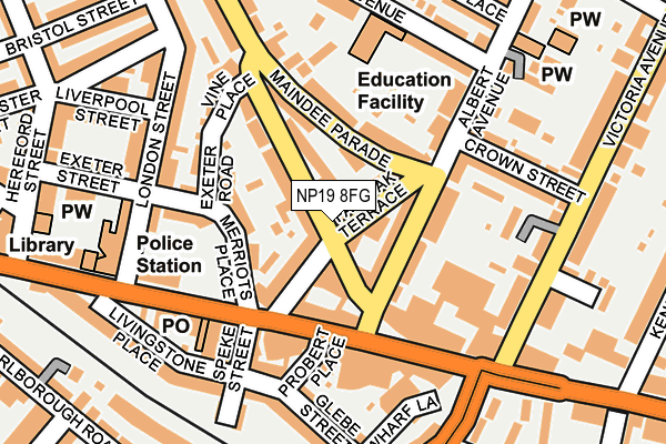 NP19 8FG map - OS OpenMap – Local (Ordnance Survey)