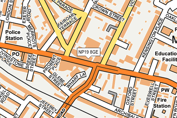 NP19 8GE map - OS OpenMap – Local (Ordnance Survey)
