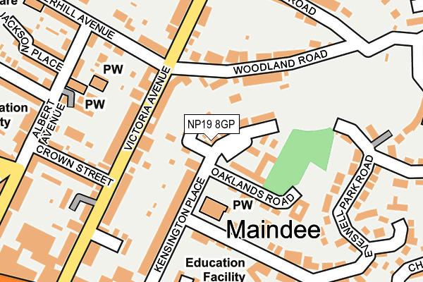 NP19 8GP map - OS OpenMap – Local (Ordnance Survey)