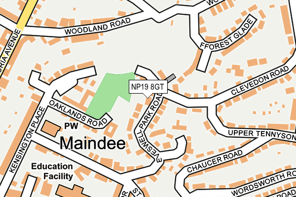 NP19 8GT map - OS OpenMap – Local (Ordnance Survey)