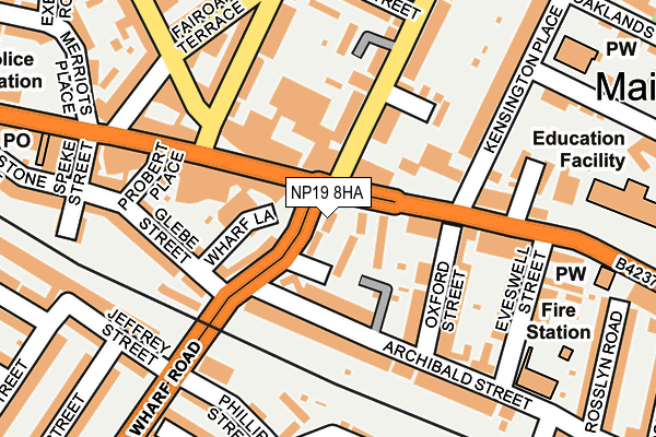 NP19 8HA map - OS OpenMap – Local (Ordnance Survey)